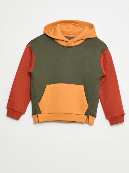Camisola com capuz color block - Kiabi