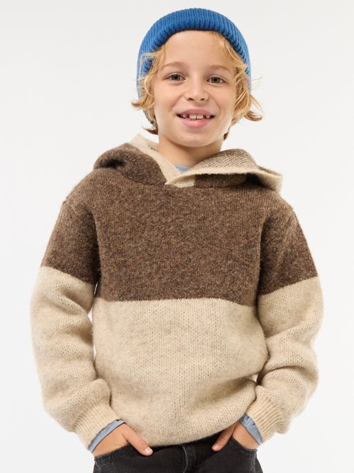 Camisola com capuz color block - Kiabi