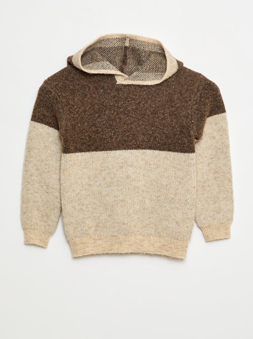 Camisola com capuz color block - Kiabi