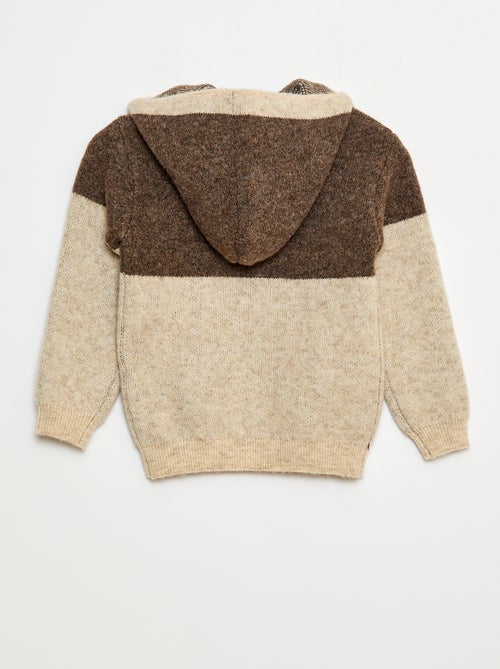 Camisola com capuz color block - Kiabi