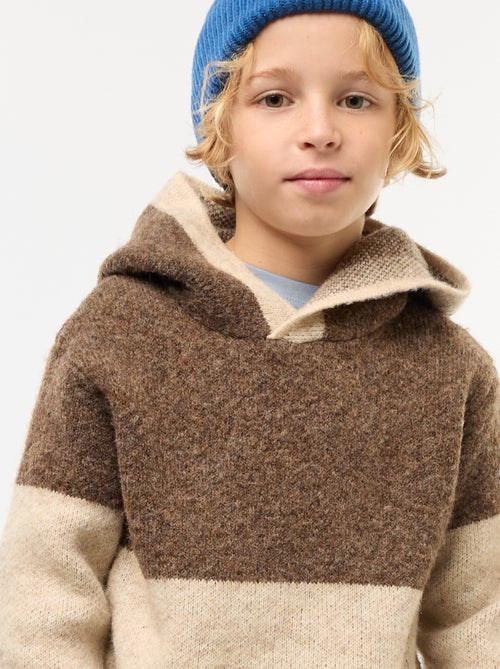 Camisola com capuz color block - Kiabi