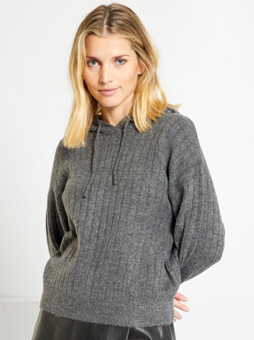 Camisola com capuz de malha - Kiabi