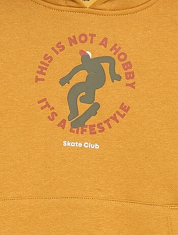 Camisola com capuz e estampado de skate