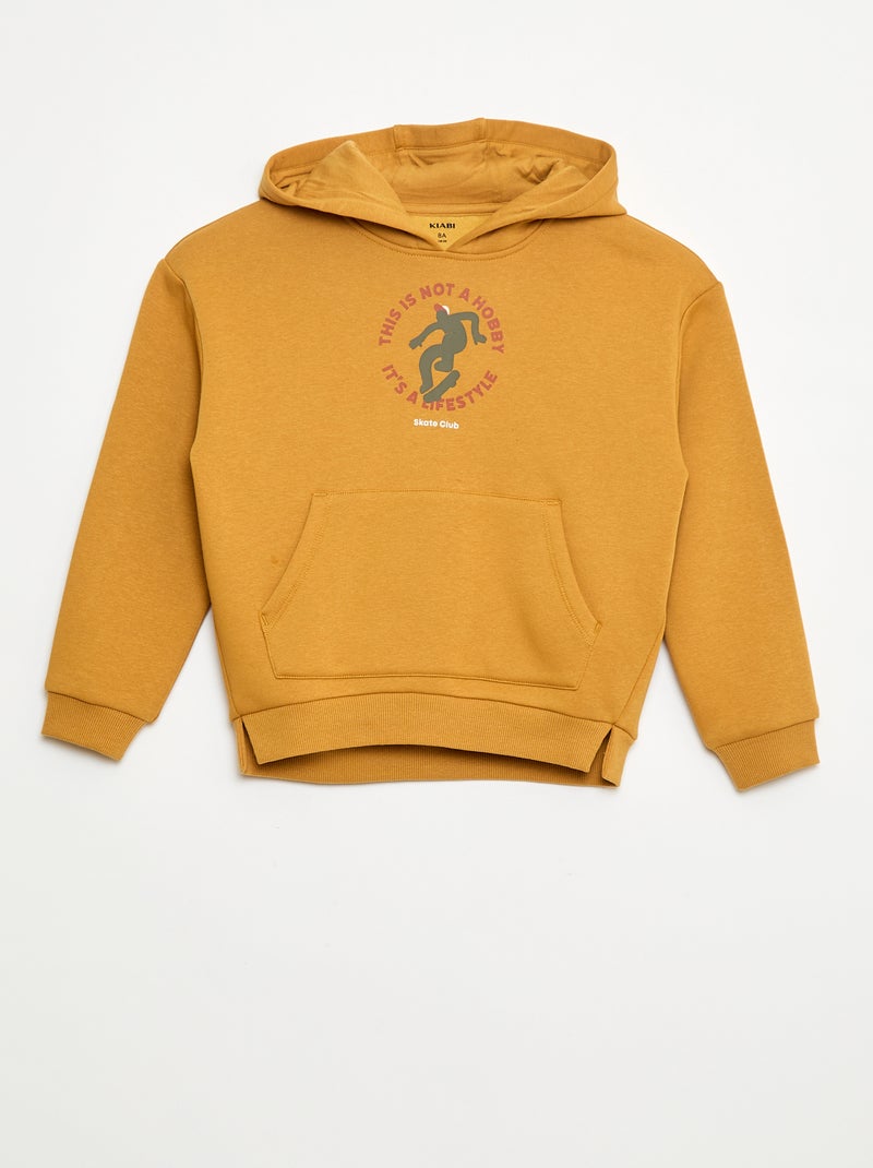 Camisola com capuz e estampado de skate Amarelo - Kiabi