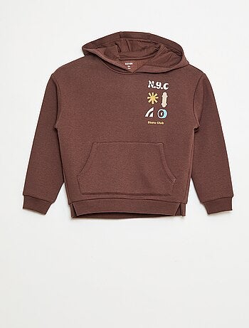 Camisola com capuz e estampado de skate