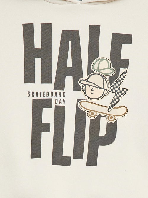 Camisola com capuz e estampado em relevo - Kiabi