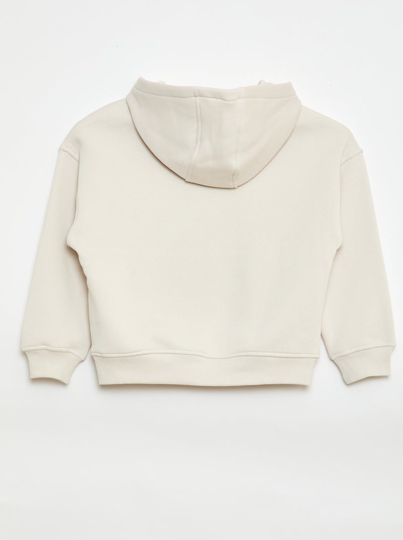 Camisola com capuz e estampado em relevo Branco - Kiabi