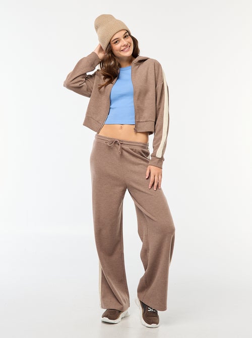 Camisola com capuz e fecho de correr - Kiabi