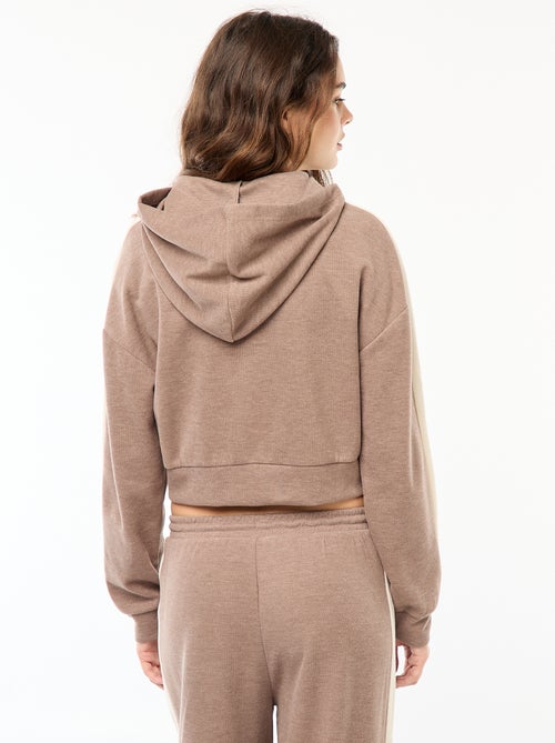 Camisola com capuz e fecho de correr - Kiabi