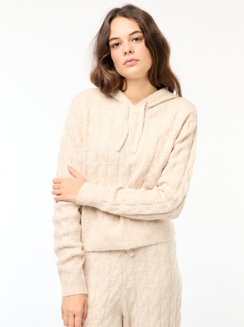 Camisola com capuz e torcidos - Kiabi