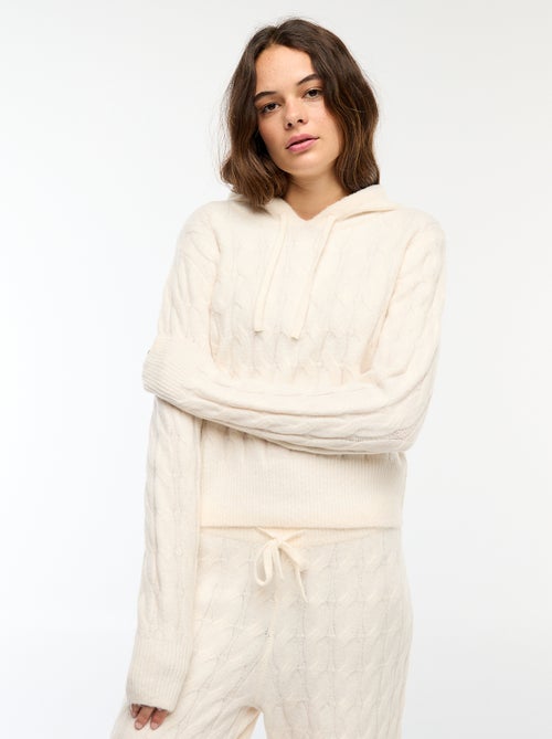 Camisola com capuz e torcidos - Kiabi
