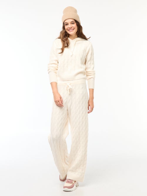 Camisola com capuz e torcidos - Kiabi