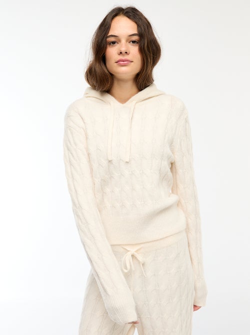 Camisola com capuz e torcidos - Kiabi