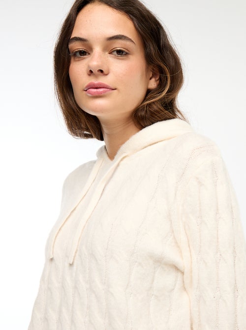 Camisola com capuz e torcidos - Kiabi