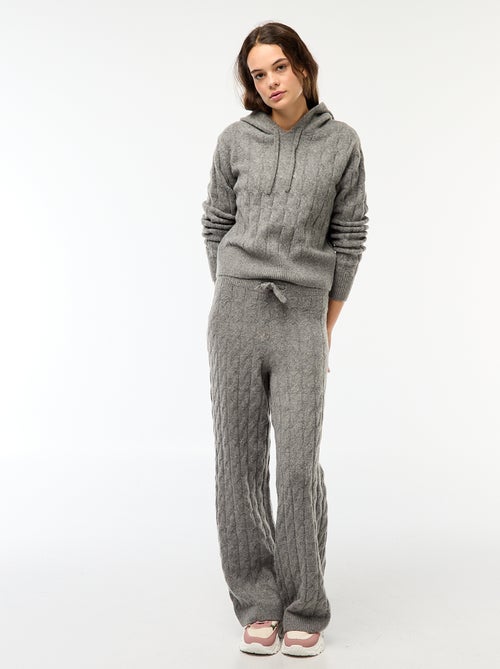 Camisola com capuz e torcidos - Kiabi