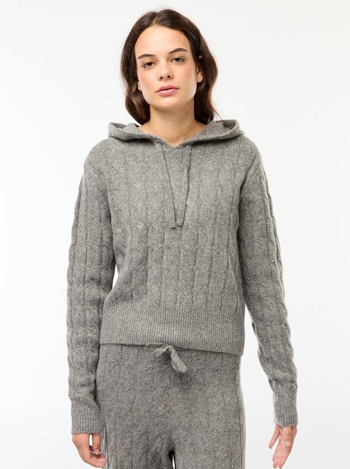 Camisola com capuz e torcidos - Kiabi