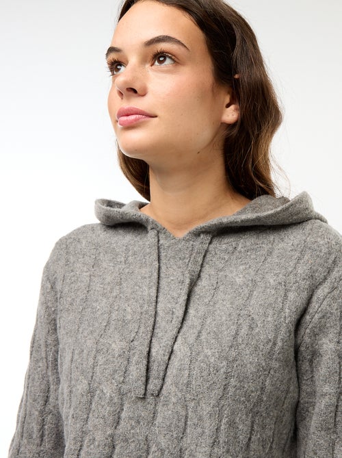 Camisola com capuz e torcidos - Kiabi