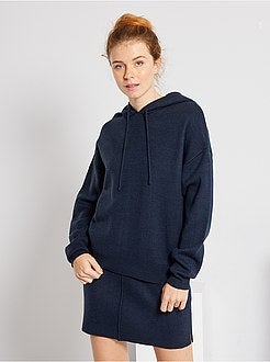 Camisola com capuz em malha - Kiabi