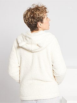 Camisola com capuz em malha peluche - Kiabi
