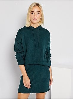 Camisola com capuz em malha - Kiabi