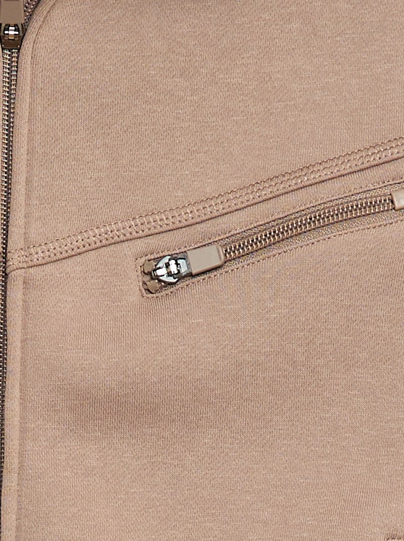 Camisola com capuz em moletom Bege - Kiabi