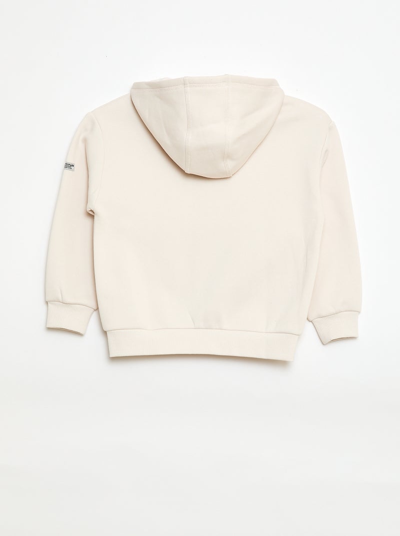 Camisola com capuz em moletom Bege - Kiabi