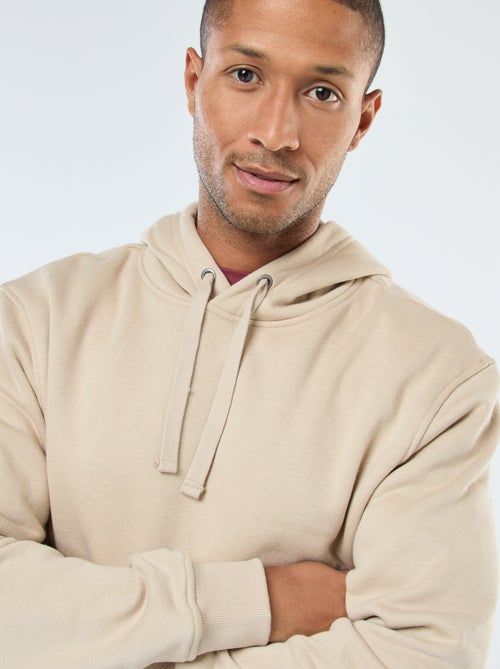 Camisola com capuz em moletom cardado com bolso canguru - Kiabi