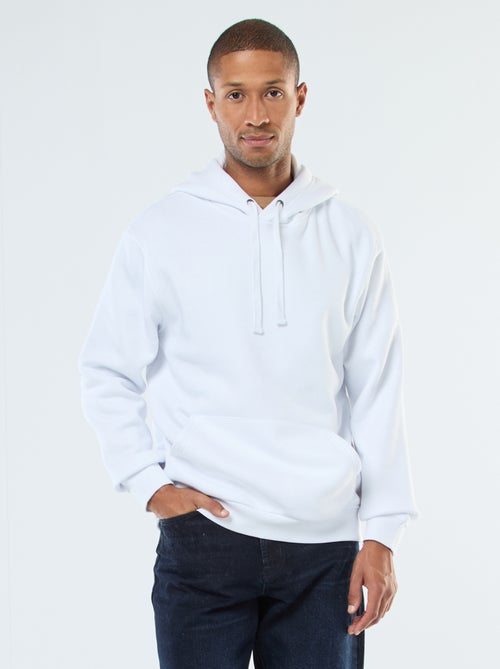 Camisola com capuz em moletom cardado com bolso canguru - Kiabi