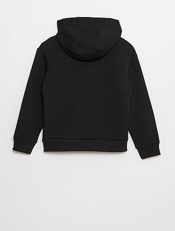 Camisola com capuz em moletom leve com bolso no peito