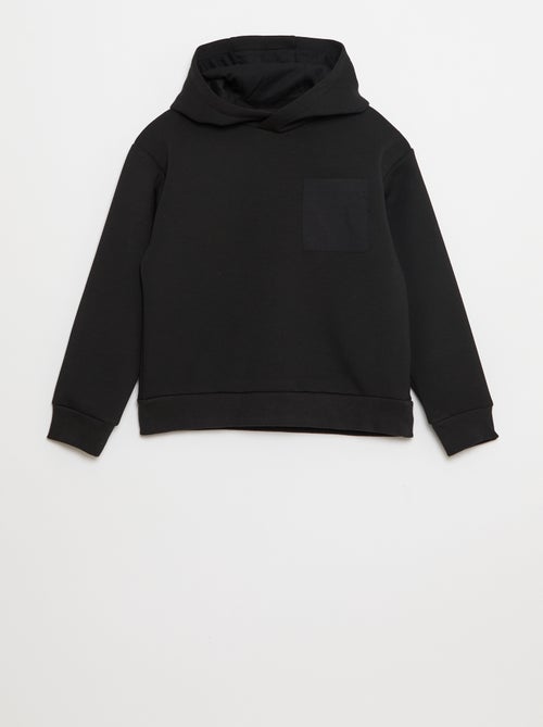 Camisola com capuz em moletom leve com bolso no peito - Kiabi