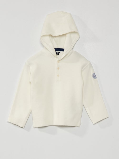 Camisola com capuz em ninho de abelha - Kiabi