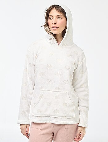 Camisola com capuz em polar