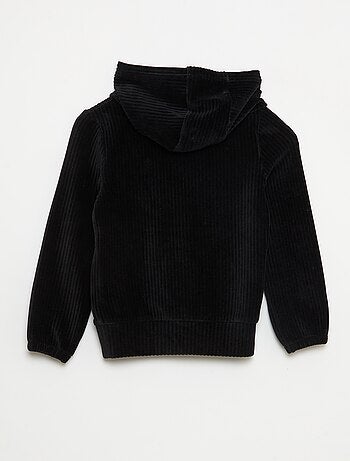Camisola com capuz em veludo cotelê