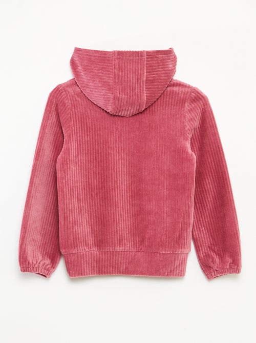 Camisola com capuz em veludo cotelê - Kiabi