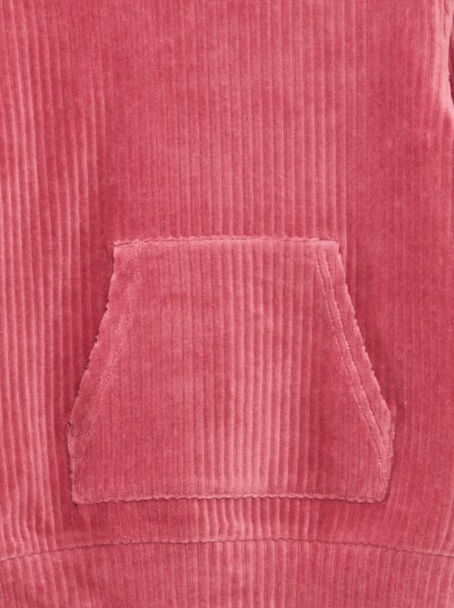 Camisola com capuz em veludo cotelê - Kiabi