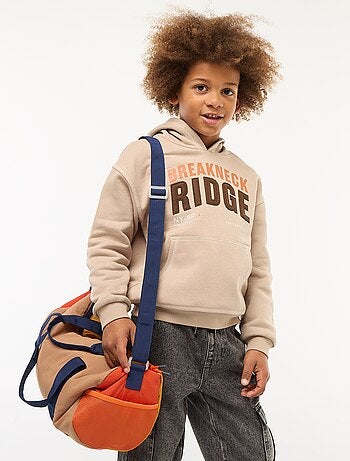 Camisola com capuz estampada