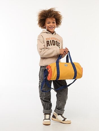 Camisola com capuz estampada