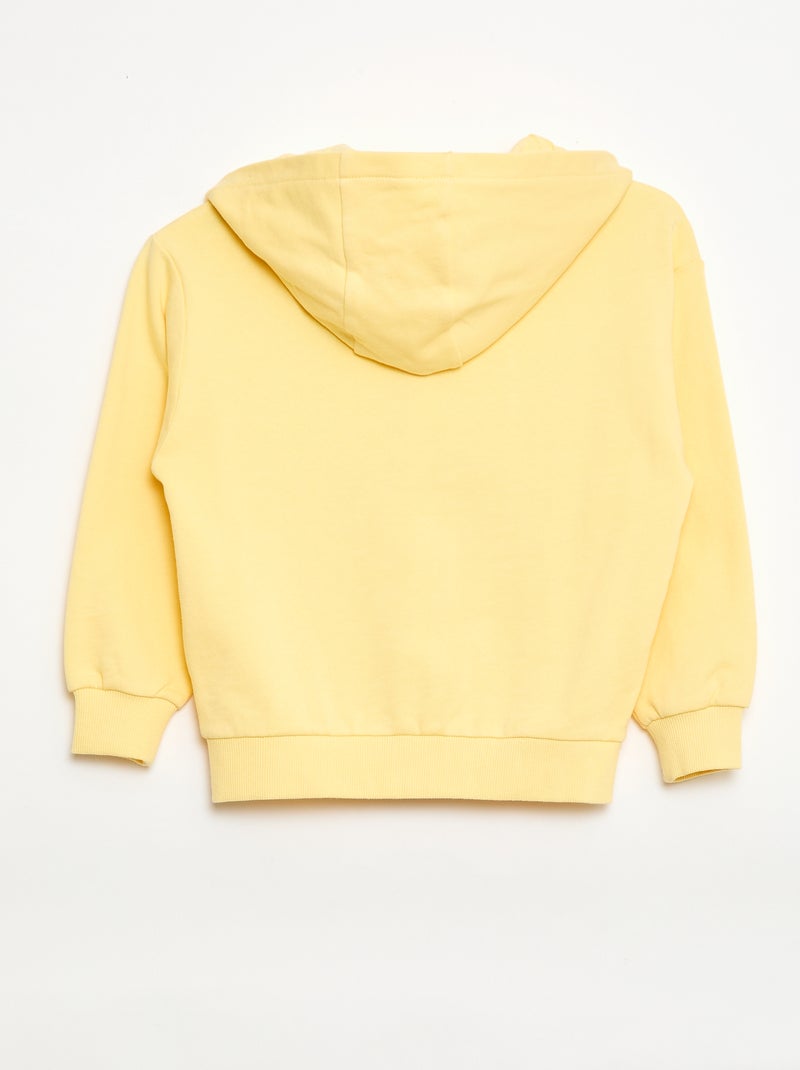 Camisola com capuz folgada bordada Amarelo - Kiabi