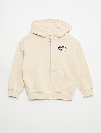 Camisola com capuz folgada bordada