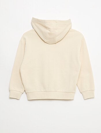 Camisola com capuz folgada bordada