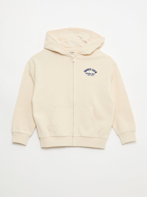 Camisola com capuz folgada bordada - Kiabi