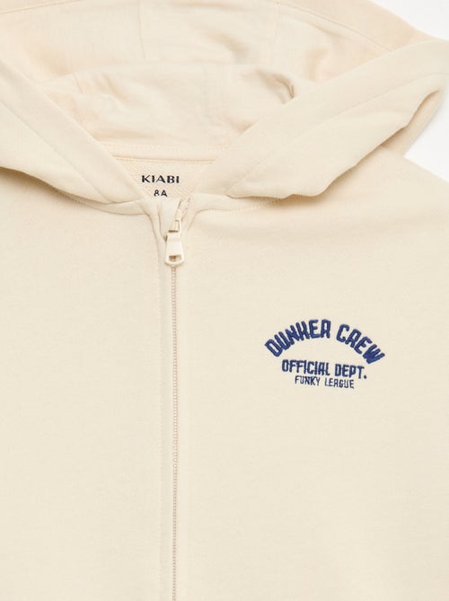 Camisola com capuz folgada bordada - Kiabi