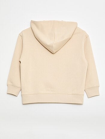 Camisola com capuz lisa com bolso canguru