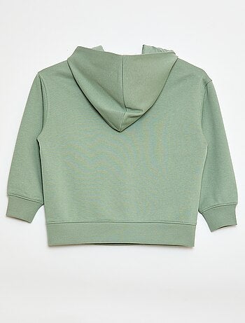 Camisola com capuz lisa com bolso canguru