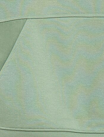 Camisola com capuz lisa com bolso canguru