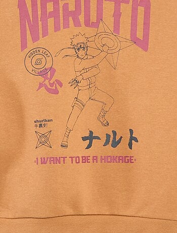 Camisola com capuz 'Naruto' em polar de algodão