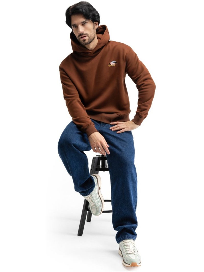 Camisola com capuz para homem Castanho - Kiabi