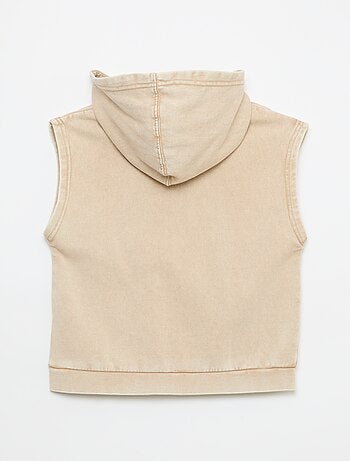Camisola com capuz sem mangas