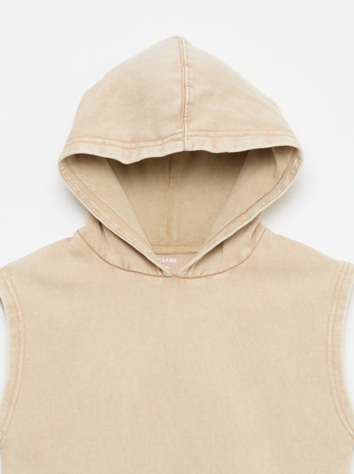 Camisola com capuz sem mangas - Kiabi