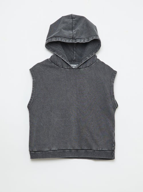 Camisola com capuz sem mangas - Kiabi